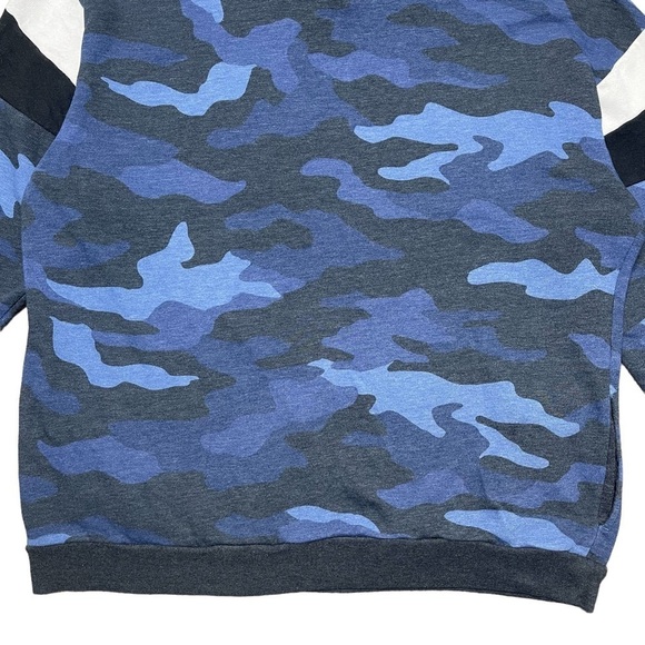 Pink Victorias Secret Sweatshirt Large Blue Camo Sherpa Funnel Neck Pullover - Picture 10 of 13
